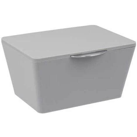 WENKO Boîte Avec Couvercle Brasil, Panier De Rangement, Panier De Salle De Bain Avec Couvercle, Plastique (PET), 19 X 10 X 15.5 Cm, Gris 3 WENKO Boîte Avec Couvercle Brasil, Panier De Rangement, Panier De Salle De Bain Avec Couvercle, Plastique (PET), 19 X 10 X 15.5 Cm, Gris
