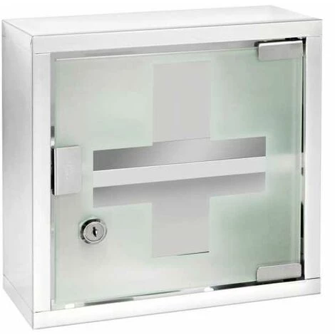 WENKO Armoire à Pharmacie Acier Inox, Avec Serrure, 25 X 12 X 25 Cm, Brillant 3 WENKO Armoire à Pharmacie Acier Inox, Avec Serrure, 25 X 12 X 25 Cm, Brillant