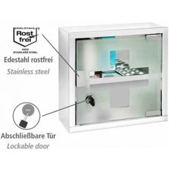 WENKO Armoire à Pharmacie Acier Inox, Avec Serrure, 25 X 12 X 25 Cm, Brillant 8 WENKO Armoire à Pharmacie Acier Inox, Avec Serrure, 25 X 12 X 25 Cm, Brillant -WENKO Soldes 22918648 3