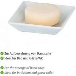 WENKO Porte Savon Céramique à Relief, Porte Savon Blanc Cordoba, Céramique, 2,5x10,5x10,5 Cm, Blanc 8 WENKO Porte Savon Céramique à Relief, Porte Savon Blanc Cordoba, Céramique, 2,5x10,5x10,5 Cm, Blanc -WENKO Soldes 22918653 3