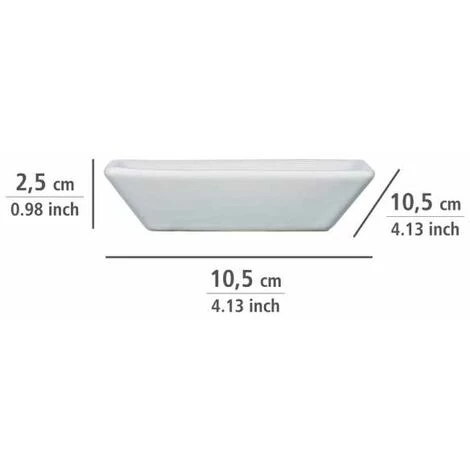 WENKO Porte Savon Céramique à Relief, Porte Savon Blanc Cordoba, Céramique, 2,5x10,5x10,5 Cm, Blanc 6 WENKO Porte Savon Céramique à Relief, Porte Savon Blanc Cordoba, Céramique, 2,5x10,5x10,5 Cm, Blanc – Image 4