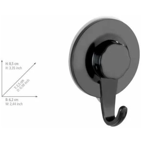 WENKO Crochet Porte Serviette Valenza, Crochet Porte Manteau Fixation Sans Perçage Adhésive Ultra-Loc, Plastique, 6,2x8,5x2,5 Cm, Noir 6 WENKO Crochet Porte Serviette Valenza, Crochet Porte Manteau Fixation Sans Perçage Adhésive Ultra-Loc, Plastique, 6,2x8,5x2,5 Cm, Noir – Image 4