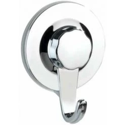 WENKO Crochet Porte Serviette Valenza, Crochet Porte Manteau Fixation Sans Perçage Adhésive Ultra-Loc, Plastique, 6,2x8,5x2,5 Cm, Chromée