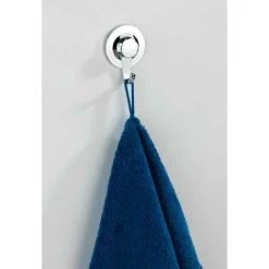 WENKO Crochet Porte Serviette Valenza, Crochet Porte Manteau Fixation Sans Perçage Adhésive Ultra-Loc, Plastique, 6,2x8,5x2,5 Cm, Chromée -WENKO Soldes 22918661 3