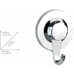 WENKO Crochet Porte Serviette Valenza, Crochet Porte Manteau Fixation Sans Perçage Adhésive Ultra-Loc, Plastique, 6,2x8,5x2,5 Cm, Chromée -WENKO Soldes 22918661 4