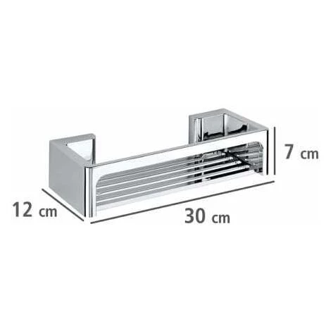 WENKO Etagère De Douche Murale Sans Perçage Bralia, Panier De Douche Fixation Sans Perçage Power-Loc®, Plastique, 30x8,5x12 Cm, Chromé 6 WENKO Etagère De Douche Murale Sans Perçage Bralia, Panier De Douche Fixation Sans Perçage Power-Loc®, Plastique, 30x8,5x12 Cm, Chromé – Image 4