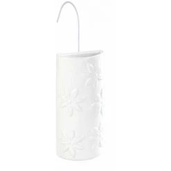 WENKO Saturateur Radiateur Fleurs, Humidificateur D'air à Suspendre Avec Crochet Inclus, Céramique, 9x19,5x4 Cm, Blanc