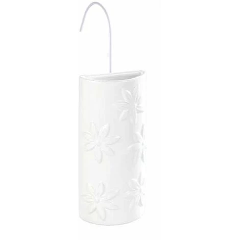 WENKO Saturateur Radiateur Fleurs, Humidificateur D'air à Suspendre Avec Crochet Inclus, Céramique, 9x19,5x4 Cm, Blanc 3 WENKO Saturateur Radiateur Fleurs, Humidificateur D'air à Suspendre Avec Crochet Inclus, Céramique, 9x19,5x4 Cm, Blanc