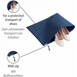 WENKO Housse Vêtements Business Premium, Housse Costume Avec Sac Chaussures, Polyester, 112 X 62 Cm, Bleu Foncé -WENKO Soldes 22918725 3