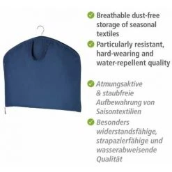 WENKO Housse Vêtements Business Premium, Housse Costume Avec Sac Chaussures, Polyester, 112 X 62 Cm, Bleu Foncé -WENKO Soldes 22918725 4