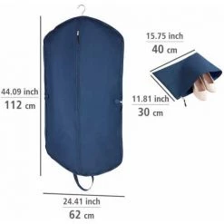WENKO Housse Vêtements Business Premium, Housse Costume Avec Sac Chaussures, Polyester, 112 X 62 Cm, Bleu Foncé -WENKO Soldes 22918725 5
