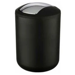 WENKO Lot De 2 Poubelles Salle De Bain, Mini Poubelle Salle De Bain, Couvercle Basculant, Brasil S, Capacité 2L, Plastique PET Incassable, ø14x21 Cm, Noir 8 WENKO Lot De 2 Poubelles Salle De Bain, Mini Poubelle Salle De Bain, Couvercle Basculant, Brasil S, Capacité 2L, Plastique PET Incassable, ø14x21 Cm, Noir -WENKO Soldes 22918737 3