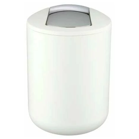 WENKO Lot De 2 Poubelles Salle De Bain, Mini Poubelle Salle De Bain, Couvercle Basculant, Brasil S, Capacité 2L, Plastique PET Incassable, ø14x21 Cm, Blanc 5 WENKO Lot De 2 Poubelles Salle De Bain, Mini Poubelle Salle De Bain, Couvercle Basculant, Brasil S, Capacité 2L, Plastique PET Incassable, ø14x21 Cm, Blanc – Image 3