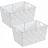WENKO Panier salle de bain avec Poignée Adria S, Petite Boite De Rangement Salle De Bain, Lot De 2, Polypropylène, 30x20x15 Cm, blanc -WENKO Soldes 22918740 1