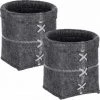 WENKO Panier Feutrine Mara, Panier De Rangement En Feutre M, Vide Poche, Lot De 2, Polyester, 20x15 Cm, Anthracite 1 WENKO Panier Feutrine Mara, Panier De Rangement En Feutre M, Vide Poche, Lot De 2, Polyester, 20x15 Cm, Anthracite -WENKO Soldes 22918766 1