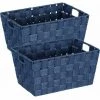 WENKO Panier salle de bain avec Poignée Adria S, Petite Boite De Rangement Salle De Bain, Lot De 2, Polypropylène, 30x20x15 Cm, bleu Foncé -WENKO Soldes 22918768 1