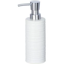 WENKO Distributeur De Savon Design Mila - Diam 6 X 18 - Blanc