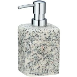 WENKO Distributeur De Savon Design Terrazzo - 8 X 9 X 16 - Gris