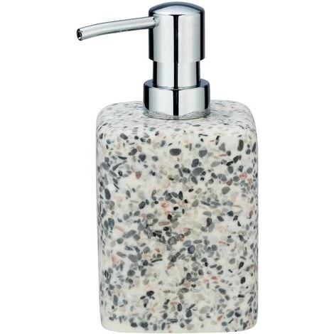 WENKO Distributeur De Savon Design Terrazzo - 8 X 9 X 16 - Gris 4 WENKO Distributeur De Savon Design Terrazzo - 8 X 9 X 16 - Gris – Image 2