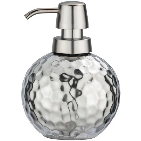 WENKO Distributeur De Savon Design Martelé Lunas - Diam 12 X 15 - Argent 4 WENKO Distributeur De Savon Design Martelé Lunas - Diam 12 X 15 - Argent – Image 2