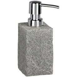 WENKO Distributeur De Savon Design Granit - 9 X 6 X 16 - Gris
