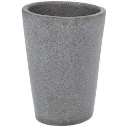 WENKO Gobelet De Salle Bain Design Pierre Pebble - Diam 8 X 10 - Gris