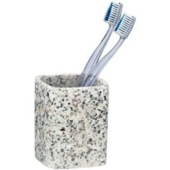 WENKO Gobelet De Salle De Bain Design Terrazzo - 8 X 8 X 10 - Gris -WENKO Soldes 23180156 3