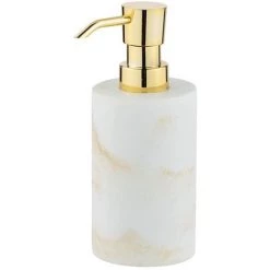 WENKO Distributeur De Savon Design Marbre Odos - 7 X 10 X 18 - Blanc