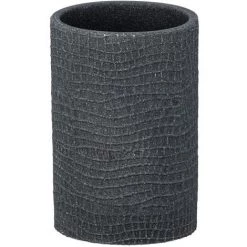 WENKO Gobelet De Salle De Bain Design Craquelé Peanut - Diam 7 X 10 - Gris Foncé