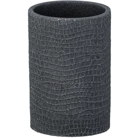 WENKO Gobelet De Salle De Bain Design Craquelé Peanut - Diam 7 X 10 - Gris Foncé 3 WENKO Gobelet De Salle De Bain Design Craquelé Peanut - Diam 7 X 10 - Gris Foncé