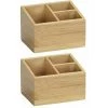 WENKO Rangement Salle De Bain Maquillage Terra, Rangement Maquillage Bois Avec 3 Compartiments, Lot De 2, Bambou, 12x8,5x9 Cm, Marron 2 WENKO Rangement Salle De Bain Maquillage Terra, Rangement Maquillage Bois Avec 3 Compartiments, Lot De 2, Bambou, 12x8,5x9 Cm, Marron -WENKO Soldes 23453613 1