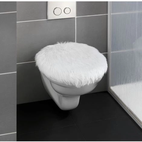 WENKO Housse Pour Abattant WC Effet Fourrure Olga - 50 X 40 - Blanc 3 WENKO Housse Pour Abattant WC Effet Fourrure Olga - 50 X 40 - Blanc