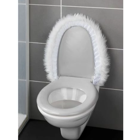 WENKO Housse Pour Abattant WC Effet Fourrure Olga - 50 X 40 - Blanc 4 WENKO Housse Pour Abattant WC Effet Fourrure Olga - 50 X 40 - Blanc – Image 2