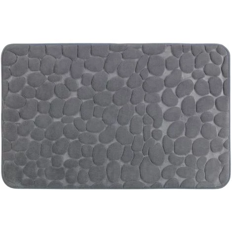 WENKO Tapis De Salle De Bain Pebbles - Mémoire De Forme - 80 X 50 - Gris 3 WENKO Tapis De Salle De Bain Pebbles - Mémoire De Forme - 80 X 50 - Gris