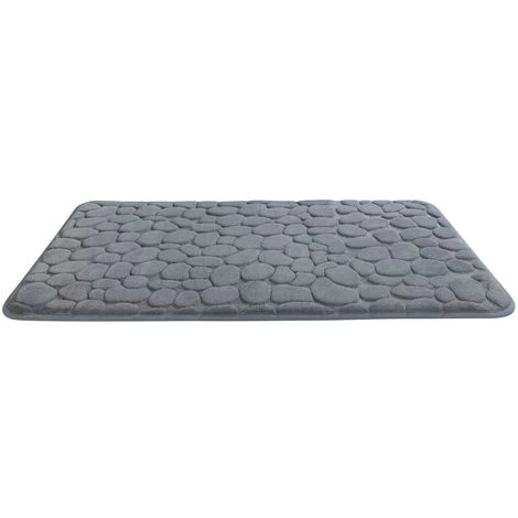 WENKO Tapis De Salle De Bain Pebbles - Mémoire De Forme - 80 X 50 - Gris 4 WENKO Tapis De Salle De Bain Pebbles - Mémoire De Forme - 80 X 50 - Gris – Image 2