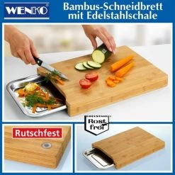 Planche à Découper En Bambou Avec Plateau De Récupération En Acier Inoxydable Wenko 9 Planche à Découper En Bambou Avec Plateau De Récupération En Acier Inoxydable Wenko -WENKO Soldes 24481623 4