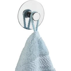 WENKO Turbo-Loc® Crochet Mural - Fixer Sans Percer, Acier, 6 X 6 Cm, Chromé