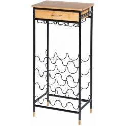 WENKO Etagère Casier à Bouteille De Vin Indus Loft - L. 48 X H. 95 Cm - 48 X 30 X 95 - Noir