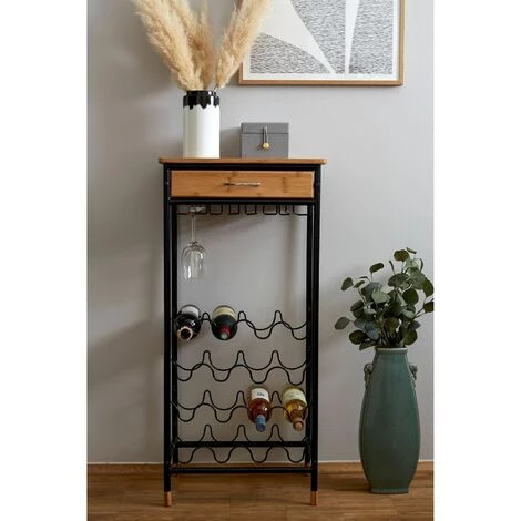 WENKO Etagère Casier à Bouteille De Vin Indus Loft - L. 48 X H. 95 Cm - 48 X 30 X 95 - Noir 5 WENKO Etagère Casier à Bouteille De Vin Indus Loft - L. 48 X H. 95 Cm - 48 X 30 X 95 - Noir – Image 3