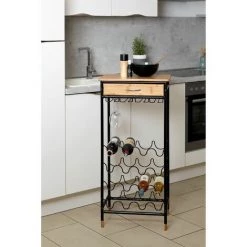 WENKO Etagère Casier à Bouteille De Vin Indus Loft - L. 48 X H. 95 Cm - 48 X 30 X 95 - Noir 9 WENKO Etagère Casier à Bouteille De Vin Indus Loft - L. 48 X H. 95 Cm - 48 X 30 X 95 - Noir -WENKO Soldes 28769583 4