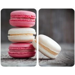 WENKO 2 Couvre-plaques Universel Macarons - 30 X 52 Cm - 30 X 52 X 4,5 - Gris