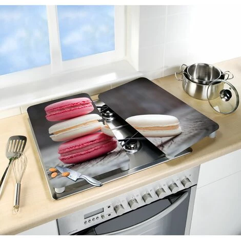 WENKO 2 Couvre-plaques Universel Macarons - 30 X 52 Cm - 30 X 52 X 4,5 - Gris 4 WENKO 2 Couvre-plaques Universel Macarons - 30 X 52 Cm - 30 X 52 X 4,5 - Gris – Image 2