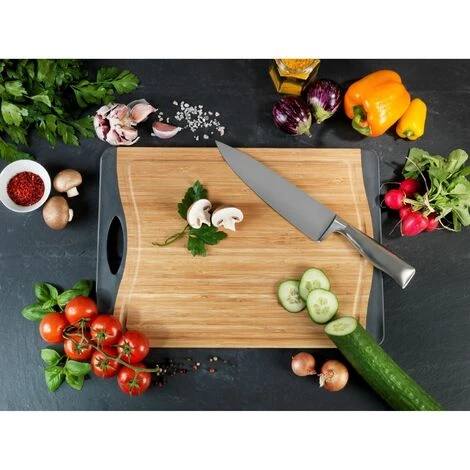 WENKO Planche à Découper Antidérapante Bambou - L. 39 X L. 28 Cm - 39 X 28 X 1 - Noir 6 WENKO Planche à Découper Antidérapante Bambou - L. 39 X L. 28 Cm - 39 X 28 X 1 - Noir – Image 4