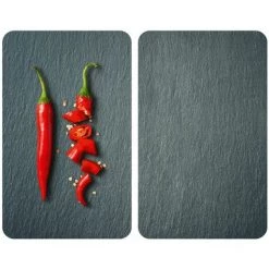 WENKO 2 Couvre-plaques Universel Piment - 30 X 52 Cm - 30 X 52 X 5,5 - Gris