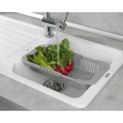 WENKO Egouttoir Pour évier Extensible Denvers - 30 X 18 X 7 - Gris