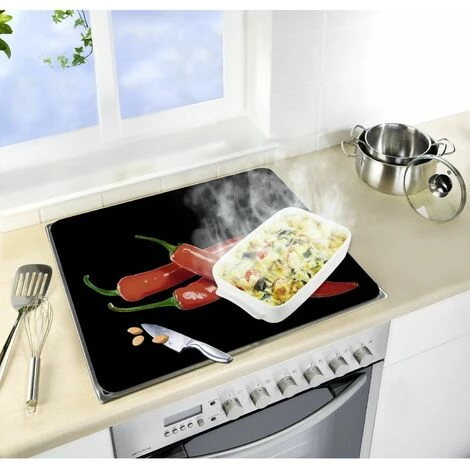 WENKO Protège-plaque Vitrocéramique Peperoni - L. 50 X L. 56 Cm - 50 X 56 - Noir 6 WENKO Protège-plaque Vitrocéramique Peperoni - L. 50 X L. 56 Cm - 50 X 56 - Noir – Image 4