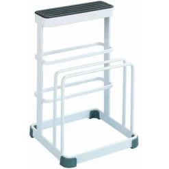 WENKO Porte-couteaux Et Planche En Métal Ulgo - 12 X 13 X 22 - Blanc