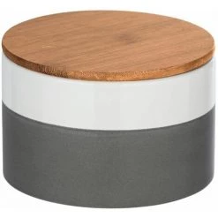 WENKO Boîte De Conservation Aliment Design Malta - 0,75 L - Diam. 14 X 8 - Blanc