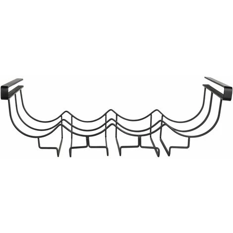 WENKO Rangement De Placard Cuisine - Porte Bouteilles Et Verre - 50 X 20 X 7 - Noir 5 WENKO Rangement De Placard Cuisine - Porte Bouteilles Et Verre - 50 X 20 X 7 - Noir – Image 3