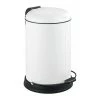 Wenko 22157100 Lagun Easy-Close Poubelle à Pédale Acier Blanc 28 X 43,5 X 33 Cm 12 L